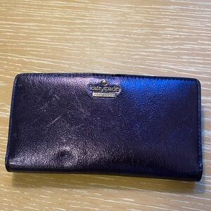 Kate Spade metallic blue wallet